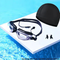 Lunettes de natation en Silicone pour hommes et femmes adultes, imperméables et Anti-buée, bouchons d'oreilles une pièce transparents haute définition