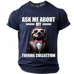 occhiali da sole da uomo con bradipo, maglietta divertente e sarcastica, vestibilità regolare, casual, da festa, abbigliamento firmato, taglie s m l xl xxl xxxl
