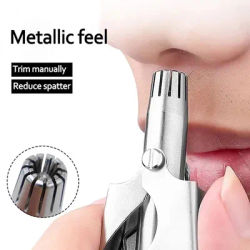 Tondeuse manuelle en acier inoxydable pour nez et oreilles, rasoir pour poils du nez, lavable, portable, pour hommes et femmes, très demandée