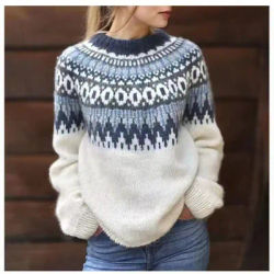 Pull à manches longues pour femme, col mi-haut, flocage contrasté, fil de vis géométrique, tricot, hauts élégants, automne et hiver