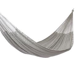 Maya Mist,'Mexican Hand Woven Grey Cotton Maya Hammock (Double)'