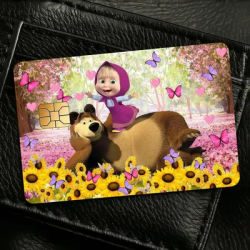 Autocollants de protection pour cartes de crédit M-Ma-shaS Cartoon B-BearS, 4 pièces, film décoratif pour carte de bus, débit bancaire, étanche