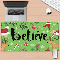Tapis de souris étendu en caoutchouc antidérapant avec motif de Noël, tapis de clavier de jeu, accessoires de bureau