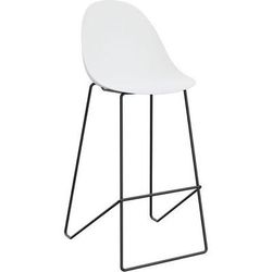 Tabouret Haut Void Pied Noir Assise Blanche - Meet By Paperflow