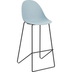 Tabouret Haut Void Pied Noir Assise Bleue - Meet By Paperflow