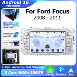 Android 16 Bluetooth pour Ford Focus Mondeo C-MAX S-MAX Galaxy Kuga 2008-2011 lecteur multimédia Auto sans fil CarPlay WIFI 4G GPS