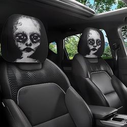 2/4 pezzi copri poggiatesta per auto con design ritratto bianco e nero, copri poggiatesta elasticizzati e lavabili, copri poggiatesta universali per auto e camion SUV, decorazioni interne di