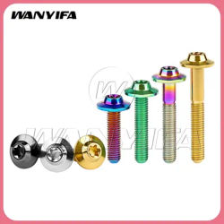 Wanyifa Titanium Bolt M5/M6x10 12 15 20 25 30 35mm Butterfly Umbrella Torx Head Screws for Bike Motorcycle Disc Brake