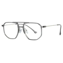 KLASSNUM – Lunettes anti-lumière bleue pour hommes, monture carrée large à double pont en TR90, verres transparents décoratifs