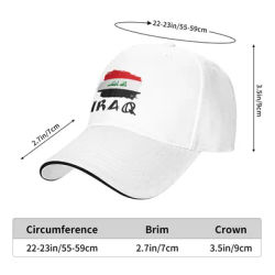 Casquette de baseball d'été avec drapeau irakien, motif tendance pour la randonnée, la pêche, le soleil, style hip-hop, pour couple et femme, vente chaude