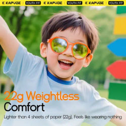 Kapvoe Young Kids Riding Bicycle Glasses Sports Glasses Cycling UV400 Sports Sale Sunglasses Bike Baseball Running Children