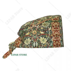 Tapis Antique personnalisé William Morris Bullerswood, casquette de gommage imprimée, chapeaux chirurgicaux, casquette de salle d'opération, chapeaux d'opérateur, chapeau de travail de laboratoire