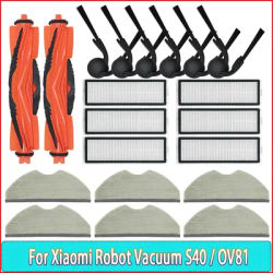 For Xiaomi S40 / OV81 Robot Vacuum Cleaner Accessories Main Side Brush Mop Cloth Hepa Filter Dust Bag Replacement Spare Parts