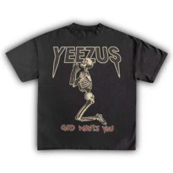 T-shirt Yeezus Kanye West, rappeur américain, essentiel pour les fans, haut rétro à manches courtes, adapté aux hommes et aux femmes