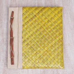 Happy Weaver,'Yellow Pandan Leaf 100 Page Journal from Indonesia'