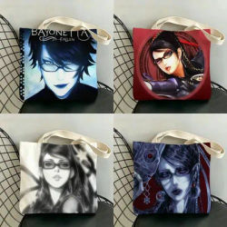 Sacs de rangement Game B-Bayonetta, grand sac fourre-tout imprimé double face, durable, pour plage, pique-nique, pliable, cadeau écologique