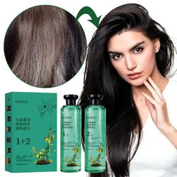 Plant Extract Hair Dye Set Gel Shampoo for Grey Hair Color, Natural Long-Lasting Botanical Essential Oil Hair Dye for Women &Men