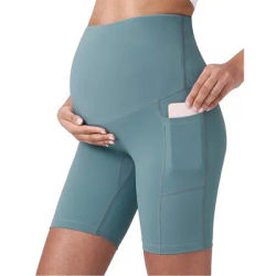 Vêtements de grossesse pour femmes, shorts de yoga de maternité pour femmes avec poches, pantalons de sport taille haute pour femmes, leggings