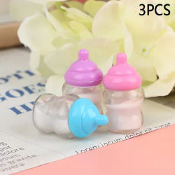 ●3PCS Dollhouse Baby Bottle Accessories Play House Toys Furniture Doll House Miniature Accessories
