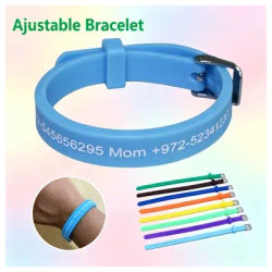 Adjustable Custom Bracelets Engraved Phone Number Bangles Autism Kids Wristband Anti-Lost Bands DIY Gift for Lover