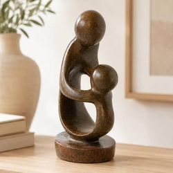 Family of Two,'Family of Two Zimbabwe Shona Serpentine Stone Sculpture'
