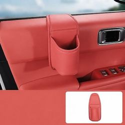 Tasca portaoggetti in pelle per portiera auto - doppio scomparto, fodera in flanella antigraffio, adesivo senza residui, per organizzare le chiavi telefono, mantiene in ordine gli interni dell'auto,
