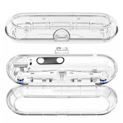 Étui de voyage anti-poussière pour brosse à dents, boîte de rangement transparente portable compatible avec les brosses à dents électriques Oral B, iO et Philips Sonicare