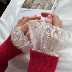 Manchettes Faux Élégantes Polyvalentes 1 Paire de Manches en Dentelle Amovibles pour Femmes Rehaussant Robes et Hauts