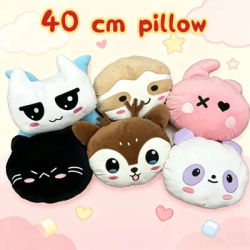 New 40cm AHYEON RORA Face Pillow Plush Doll Cute RUKA CHIQUITA COS Dress-up Animal Deer Face Soft Pillow Doll Toy For Fans Gifts