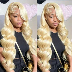 613 Honey Blonde Body Wave Brazilian Human Hair Wig 13x4 13x6 HD Lace Frontal Wigs Pre Plucked Baby Hair 40 42 Inches Long Lace Front Wigs For Women 613 Blonde Human Hair Wigs Water Wave Wig Brazilian