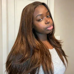 4 Chocolate Brown Bone Straight Brazilian Human Hair Wig 200% Density 13x4 13x6 HD Transparent Lace Frontal Pre Plucked With Baby Hair Lace Front Wigs For Women