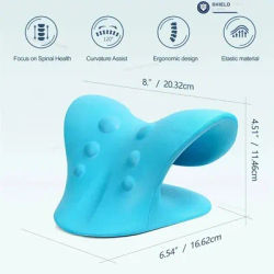 Oreiller en forme de C pour la relaxation du cou et des épaules, dispositif de traction cervicale pour soulager la douleur de l'articulation temporo-mandibulaire et aligner la colonne cervicale,