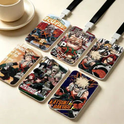 Anime B-Bakugo Katsuki – pochette pour cartes coulissantes sans contact NFC, pour cartes d'étudiant, cartes de bus, cartes d'identité et permis de travail