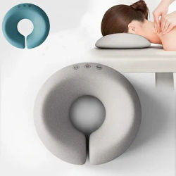 1PC Gray Contour Face Pillow with,Ergonomic Neck & Facial Support Cushion, Zipper Closure, Dry Clean Only,Multi-Use For Home