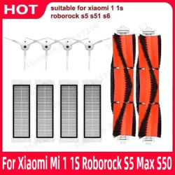 For Xiaomi Mi 1 1S Roborock S5 Max S50 Mijia Vacuum Cleaner Hepa Filter Main Brush Side Brush Robot Vacuum Cleaner Accessories