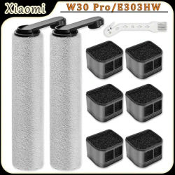 For Xiaomi Truclean W30 Pro/E303HW Wet Dry Vacuum Cleaner Robot Accessories Main Roller Brush HEPA Filter Replacement Kit