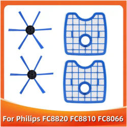 HEPA Filter Screen Side Brush for Philips FC8820 FC8810 FC8066 FC8822 FC8830 FC8832 FC8932 Sweeping Robot Vacuum Cleaner Parts