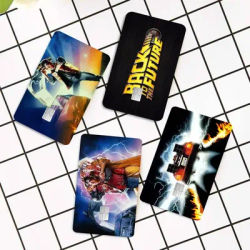 Film de protection mat or, argent, noir, style film de science-fiction B-Back To The F-Future, pour carte bancaire de crédit et de débit.