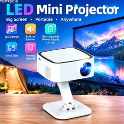 Toprecis, mini-projecteur ultra-compact 720P, projecteur LED de poche, alimentation par USB-C, haut-parleur intégré, télécommande, pour la maison et l’extérieur, HDMI/USB.