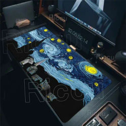 Tapis de souris XXL en caoutchouc avec peinture à l'huile de Van Gogh, Nuit étoilée, accessoires de bureau pour PC, tapis de souris pour bureau et gamer, tapis décoratif pour clavier