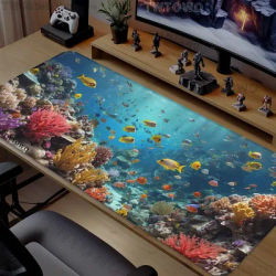 Tapis de Souris Gamer XL Monde Sous-Marin, Grand Tapis de Souris XXL pour Ordinateur et Maison, Tapis de Jeu en Caoutchouc Naturel pour Ordinateur