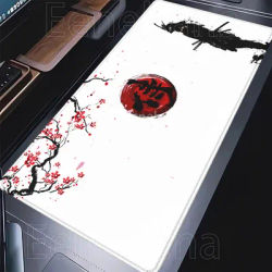 Samouraï guerrier tapis de souris Gamer ordinateur accessoires clavier tapis de Table noir et blanc tapis de souris société jeu ordinateur portable tapis de bureau