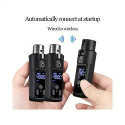Système de microphone XLR sans fil 2,4 GHz – Adaptateur émetteur et récepteur rechargeable pour appareil photo reflex numérique/table de mixage/haut-parleur PA