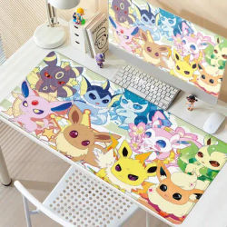 Grand tapis de souris de jeu Anime, tapis de souris rapide Eevee, tapis de bureau pour Gamer, accessoires de bureau, P-pokemon Kawaii