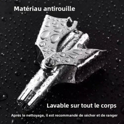 1 pièce Tondeuse manuelle portable lavable pour poils du nez et des oreilles, étanche, en acier inoxydable, pour hommes et femmes