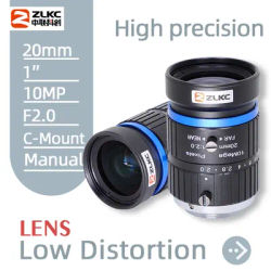 ZLKC-Machine de surveillance à distance focale, 10MP HD, 1 pouce, capteur d'ouverture F2.0, Iris manuel, 20mm, partenaires, Vision C Mount, 10.0 mégapFête els FA