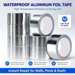 Ruban adhésif en aluminium imperméable de haute qualité, résistant aux hautes températures, adapté à l'étanchéité et à la réparation des fissures dans les murs