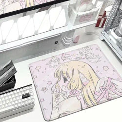 Tapis de souris rose mignon pour fille, tapis de bureau de dessin animé C-Chobits Chii, tapis de souris pour ordinateur portable, accessoires pour PC, tapis de souris étendu pour ordinateur