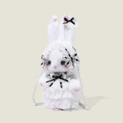 Nouveau sac en peluche lapin princesse Lolita sacs à bandoulière lapin à longues oreilles perle chaîne sac à bandoulière