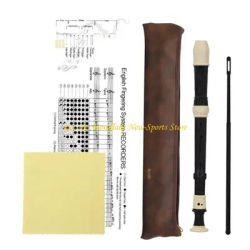 Flûte à bec Soprano E56D, clarinette baroque amovible, 8 trous, ABS avec tableau des doigtés, Instructions, clé B, flûte